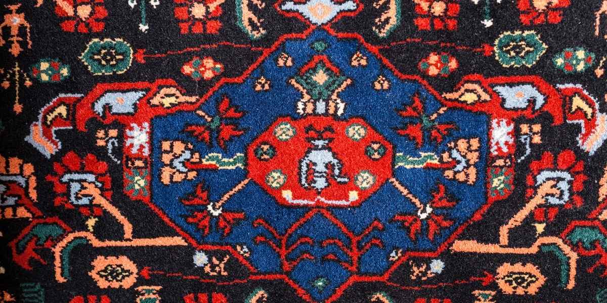 שטיח פרסי כחול אדום